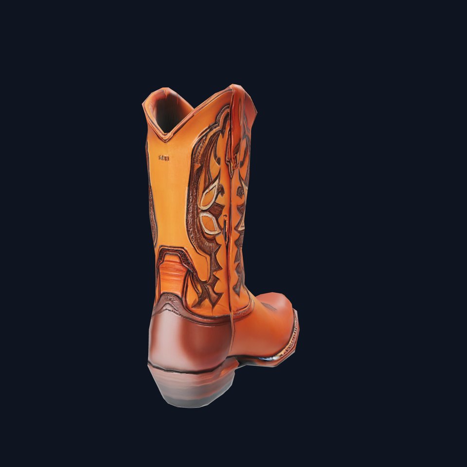 Western Cowboy Boot Model Pack with Intricate Stitching
